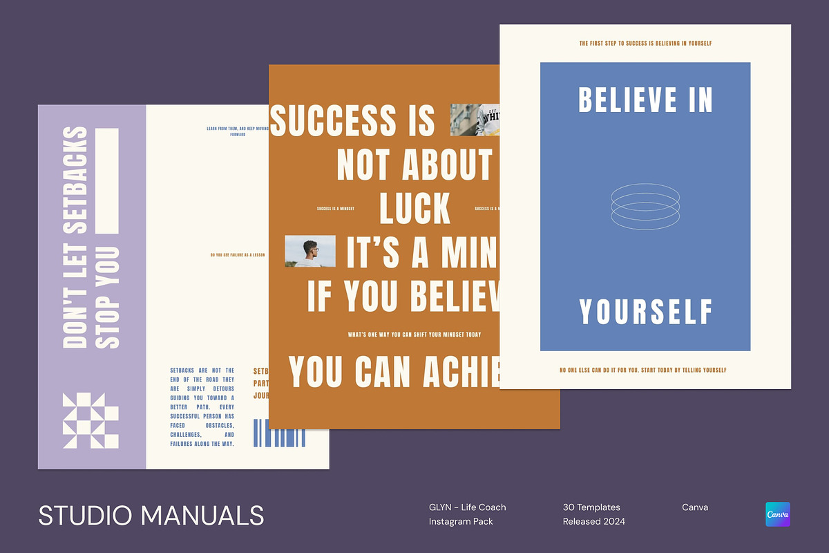 GLYN – Life Coach Instagram Pack, a Social Media Template by Studio Manuals (Photo 1 of 8)