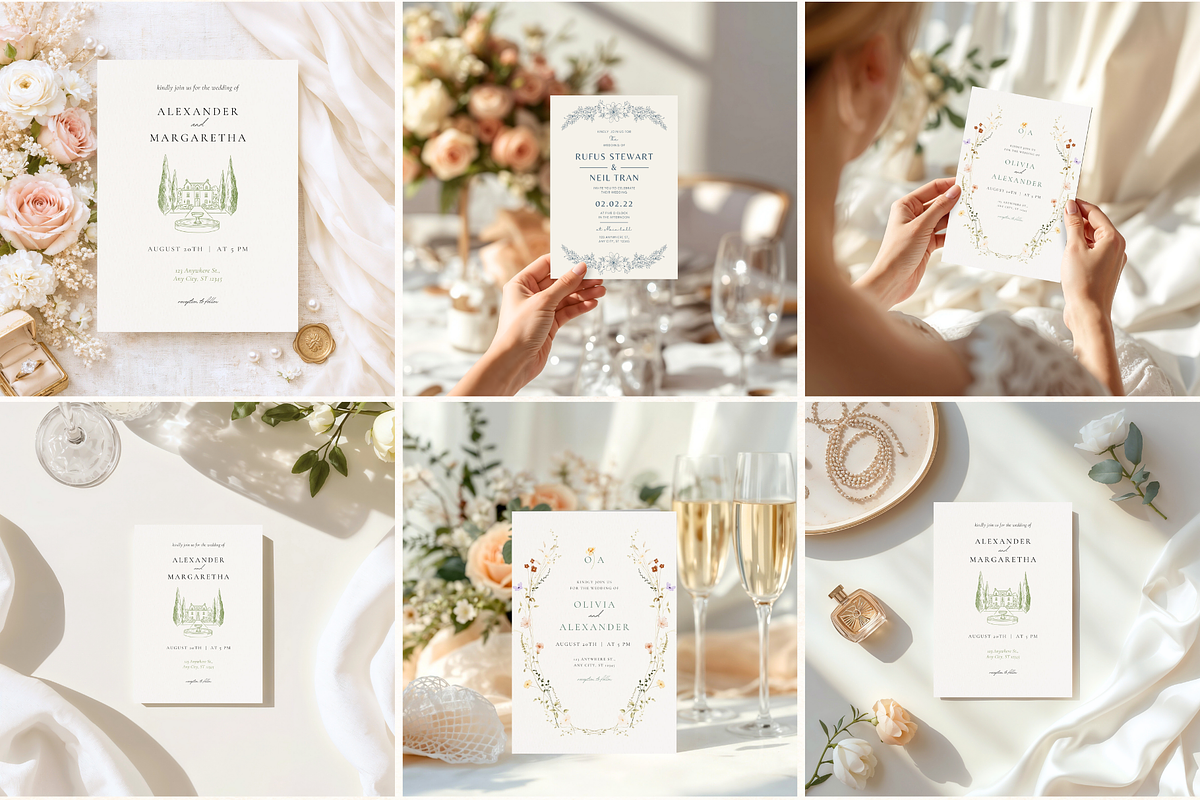 Wedding Invitation Canva Mockups, an Advertising Mockup by Matisse Studio (Photo 2 of 9)