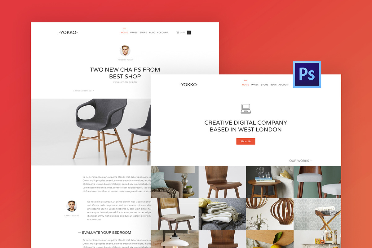 Yokko - Multipurpose PSD Template, a Websites & App Template by aisconverse (Photo 1 of 9)