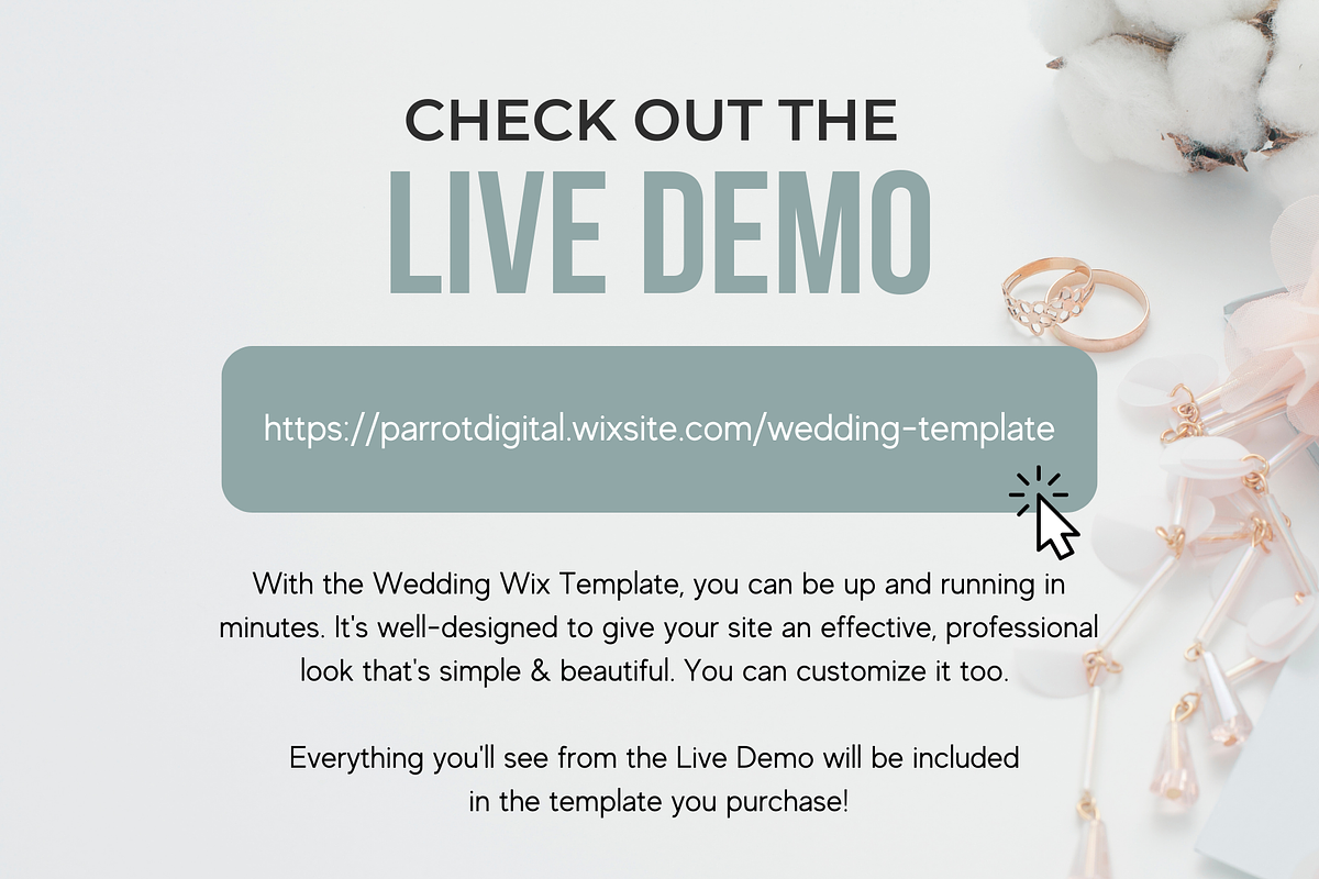 Wedding Website Template for Wix, a Landing Page Template by Parrot Designs (Photo 3 of 4)