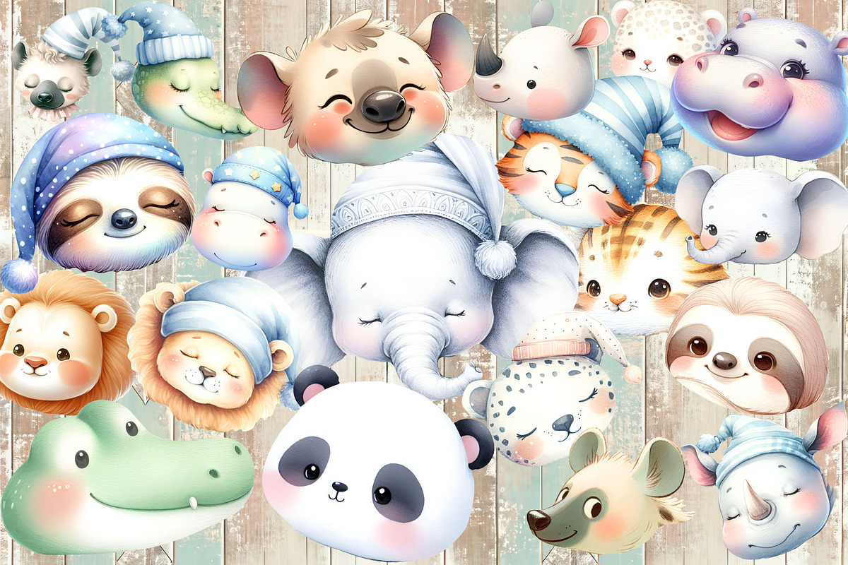 watercolor nursery clipart bundle, an Object Graphic by TanuschArts (Photo 4 of 17)