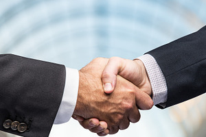 Handshake closeup shot of hands stock photo containing handshake and client, a Business Photo by Volff