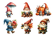 Watercolor Autumn Gnome Clipart, an Illustration by Daily.Designs (Thumbnail 2 of 5)