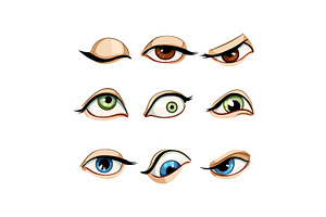 eye set cartoon vector illustration, an Object Illustration by pikepicture