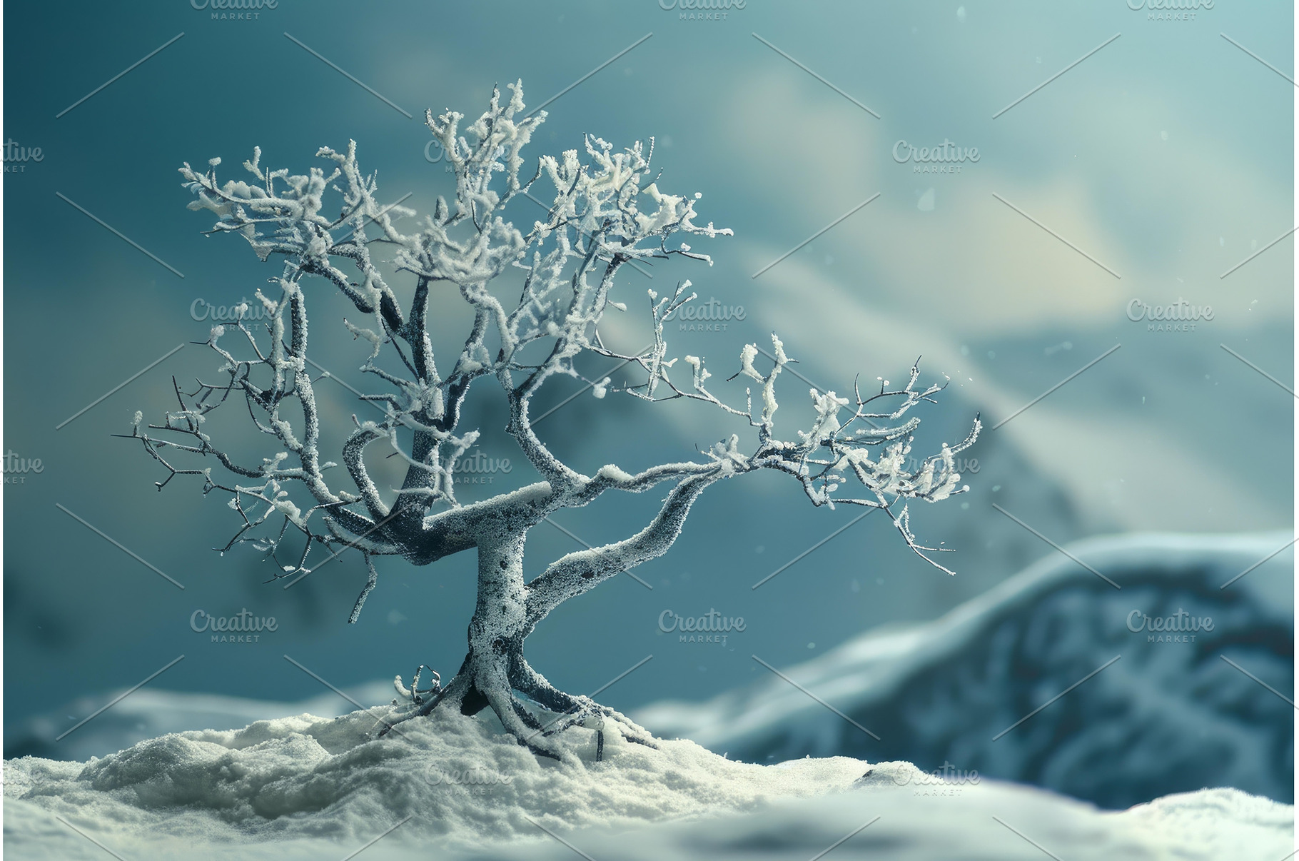 Winter solitude, snowcovered tree, a Nature Photo by Ylivdesign