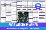 2026 Witchy Planner Canva Template, a Stationery Template by Mustafiz (Thumbnail 1 of 6)