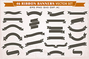 46 Ribbon Banners Silhouettes Vector, an Object Graphic by Digiselector Design Goods (Thumbnail 3 of 3)