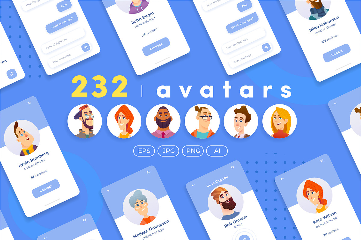 %SALE% -People Avatars Collection, a Work Illustration by VectorVision (Photo 1 of 10)
