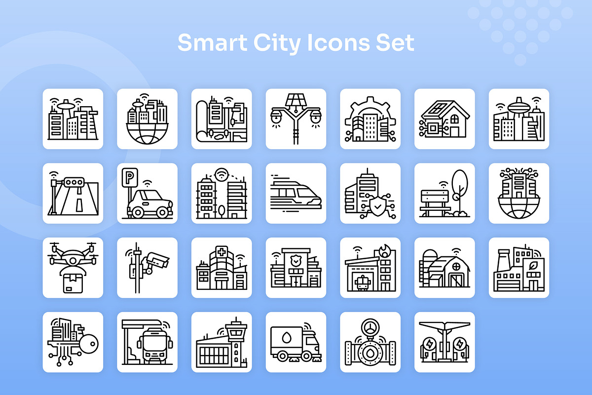 Smart City Icons Set - Line, an Outline Icon by Kmg Design (Photo 2 of 2)