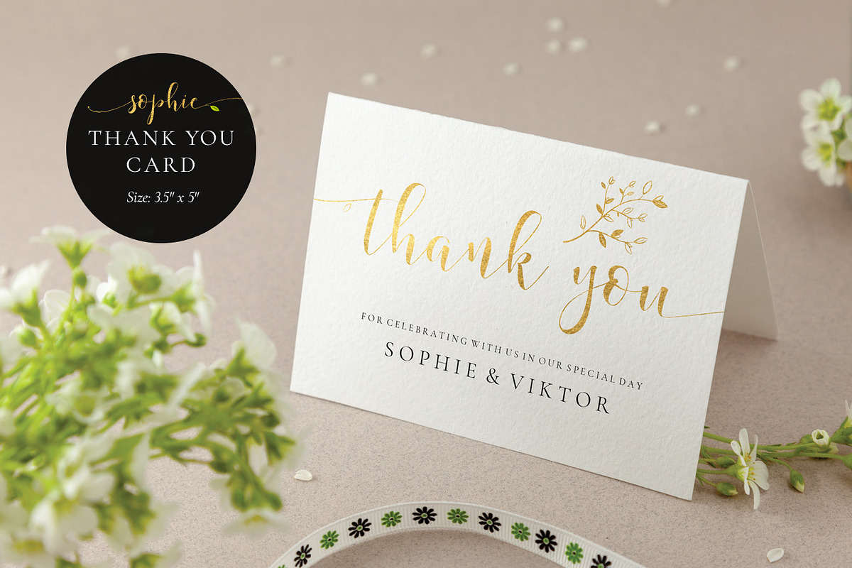 Gold Wedding Invitation Set, Sophie, an Invitation Template by Alice Bluefox (Photo 6 of 11)