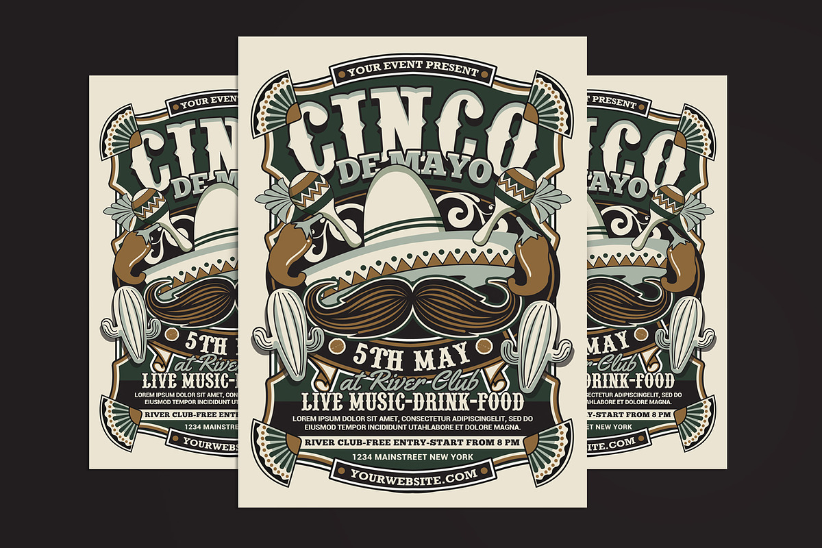 Cinco De Mayo Retro Flyer, a Flyer Template by Muhamad Iqbal hidayat (Photo 1 of 4)
