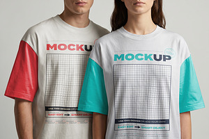 Man Woman Together Shirt Mockups, a Shirt Mockup by Luuqas Design