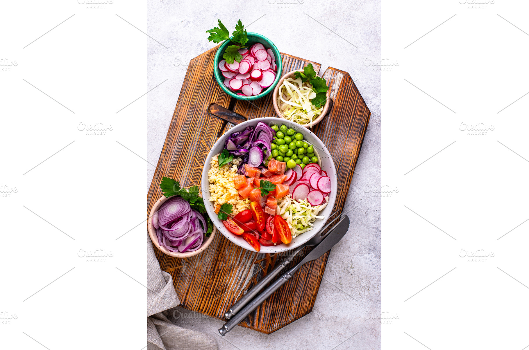 Balanced healthy bowl with, a Food & Drink Photo by Yulia Furman