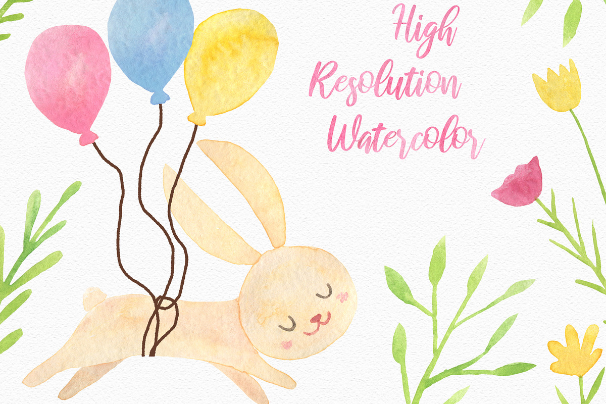 Happy Easter Watercolor Set, an Illustration by LeMagiqueBoutique (Photo 5 of 6)