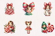 Peppermint Christmas Girl & Butter., a Seasonal Illustration by CreationArt (Thumbnail 4 of 7)