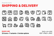 Shipping & delivery icons (Line), an Outline Icon by Totto House (Thumbnail 1 of 3)
