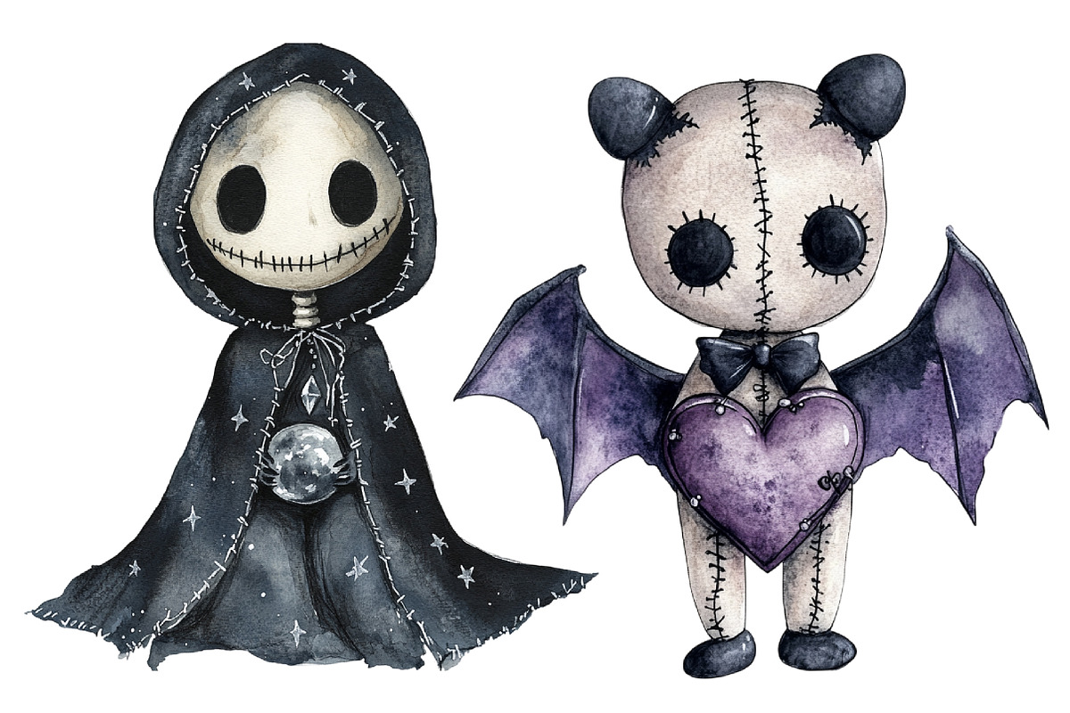 Halloween Gothic Voodoo Doll Clipart, a Seasonal Illustration by CitraGraphics (Photo 6 of 7)