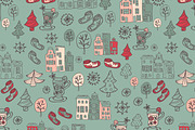 Winter seamless patterns., a Pattern Graphic by Little A (Aigul) (Thumbnail 1 of 3)