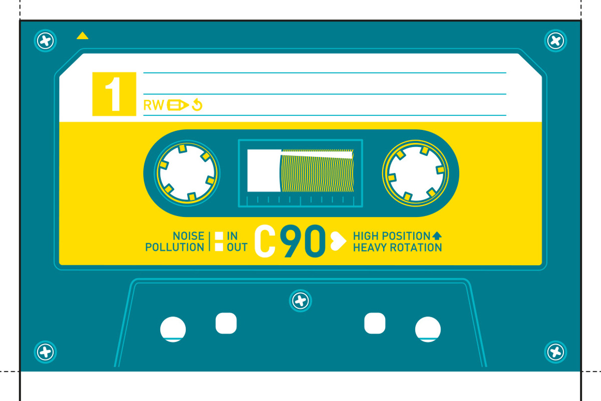 Mix Tape paperfoldable Gift Box, an Illustration by _//_//\/\_//_//\/\ (Photo 2 of 2)