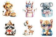 Birthday Baby Animal Clipart, Party, an Illustration by CreationArt (Thumbnail 4 of 5)