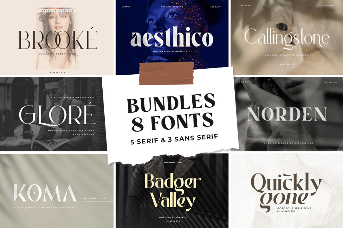 Font Bundles | Serif and Sans Serif, a Sans Serif Font by Heinzel Std (Photo 1 of 9)