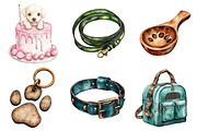 Watercolor Cute Dog Lover Clipart, a Seasonal Illustration by CitraGraphics (Thumbnail 6 of 8)