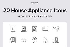 House Appliance Line Icons