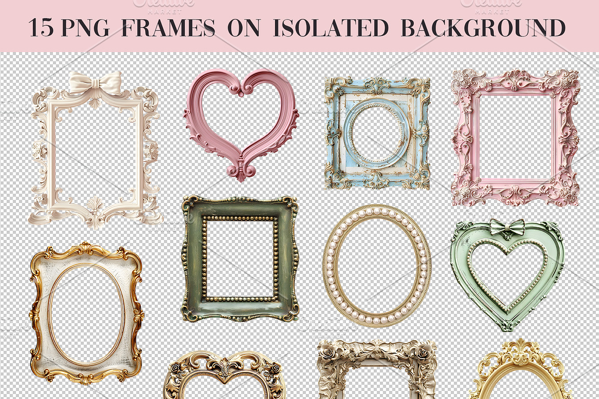 Vintage Frames Clipart, an Object Graphic by NataKa (Photo 2 of 6)