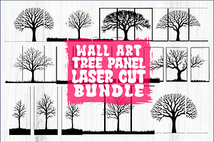 Multi-Panel Tree Silhouette Laser, a Graphic by balal