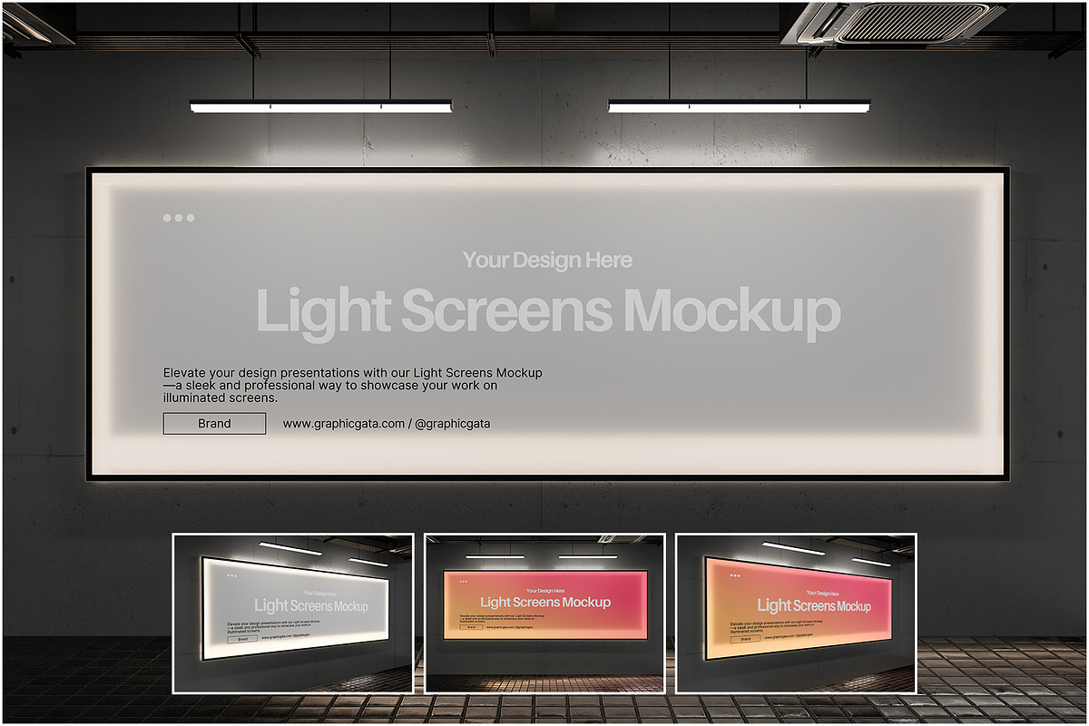 Light Screens Mockup, a Mockup by PixelPiknik (Photo 1 of 6)