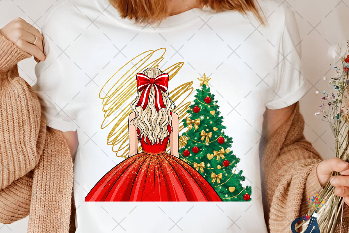 The Girl With Christmas Tree Png, an Illustration by Creative Art (Photo 2 of 6)