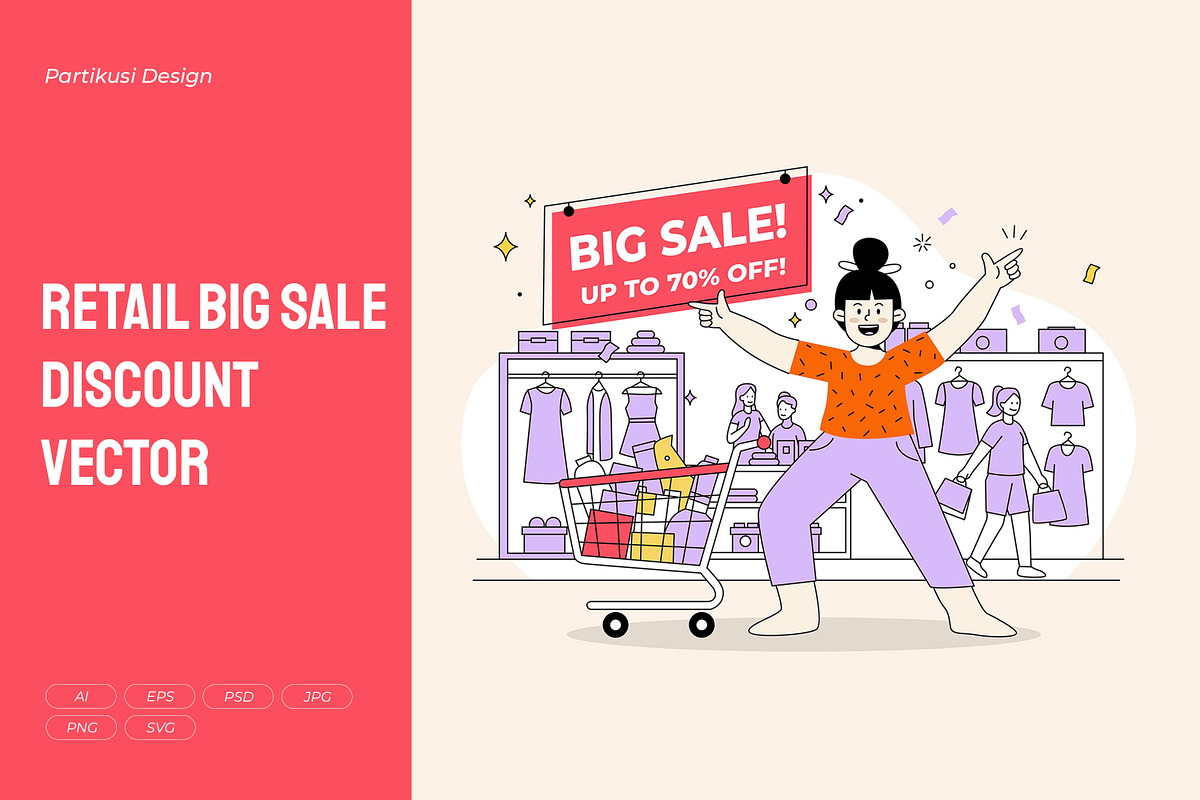 Retail Big Sale Discount Vector, an Object Illustration by Partikusi Design (Photo 1 of 3)