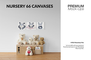 Nursery Wall & 66 Canvas Mockup