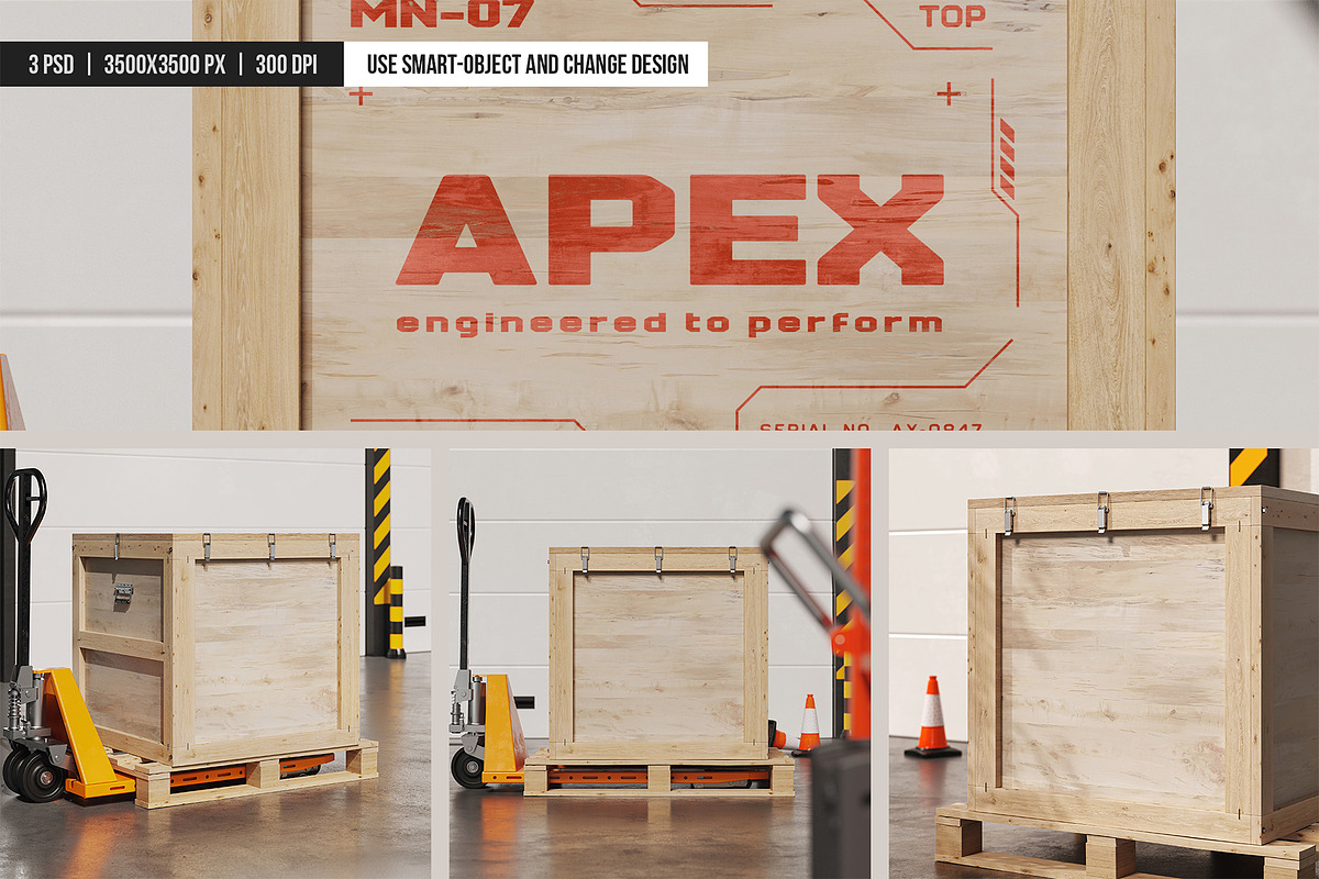 Wooden Shipping Crate Mockup, an Advertising Mockup by SD Mockup (Photo 5 of 5)