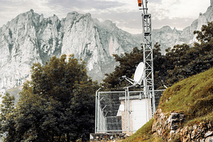 Remote telecom tower in mountains, a Technology Photo by SkyNext