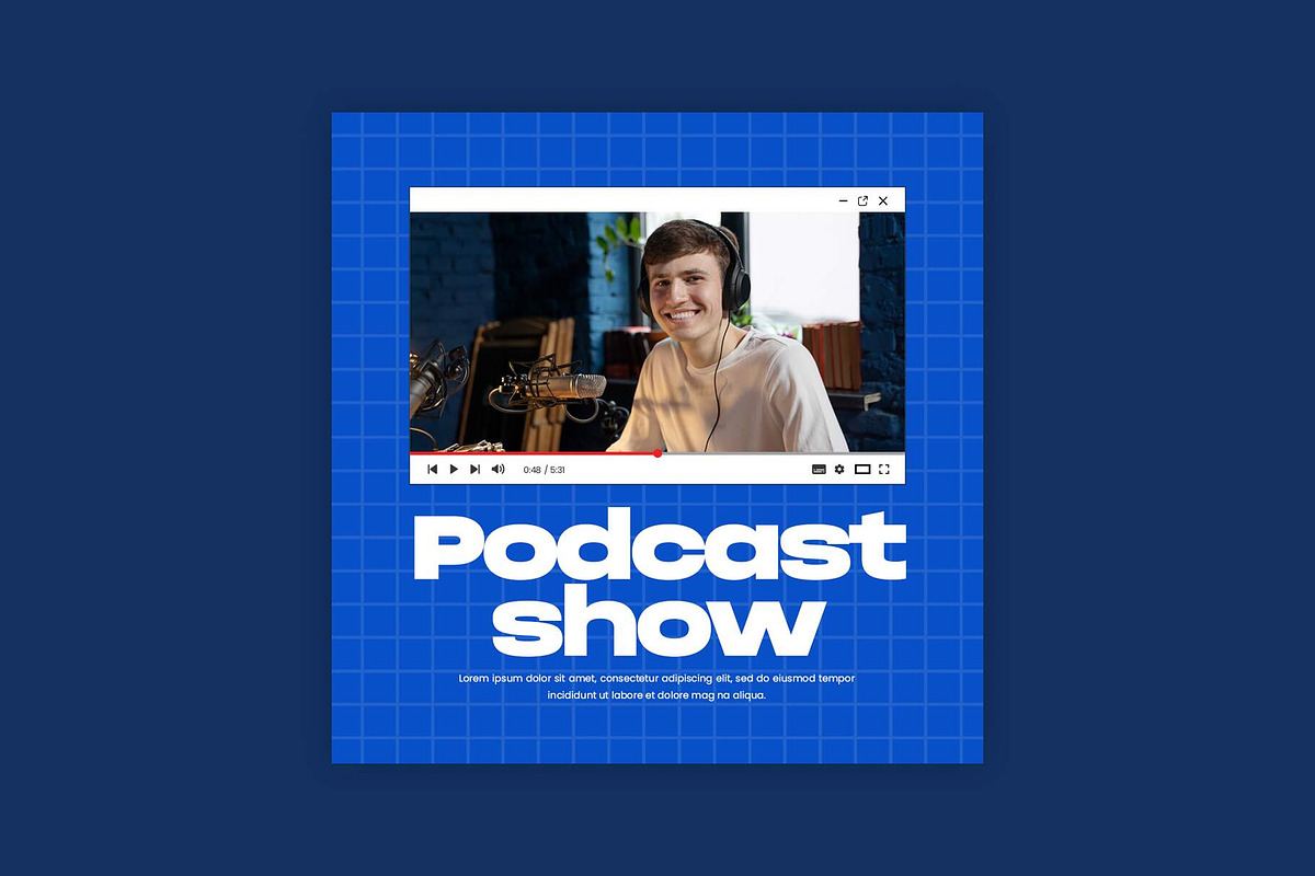 Podcast Social Media Post, a Social Media Template by Saman Osama