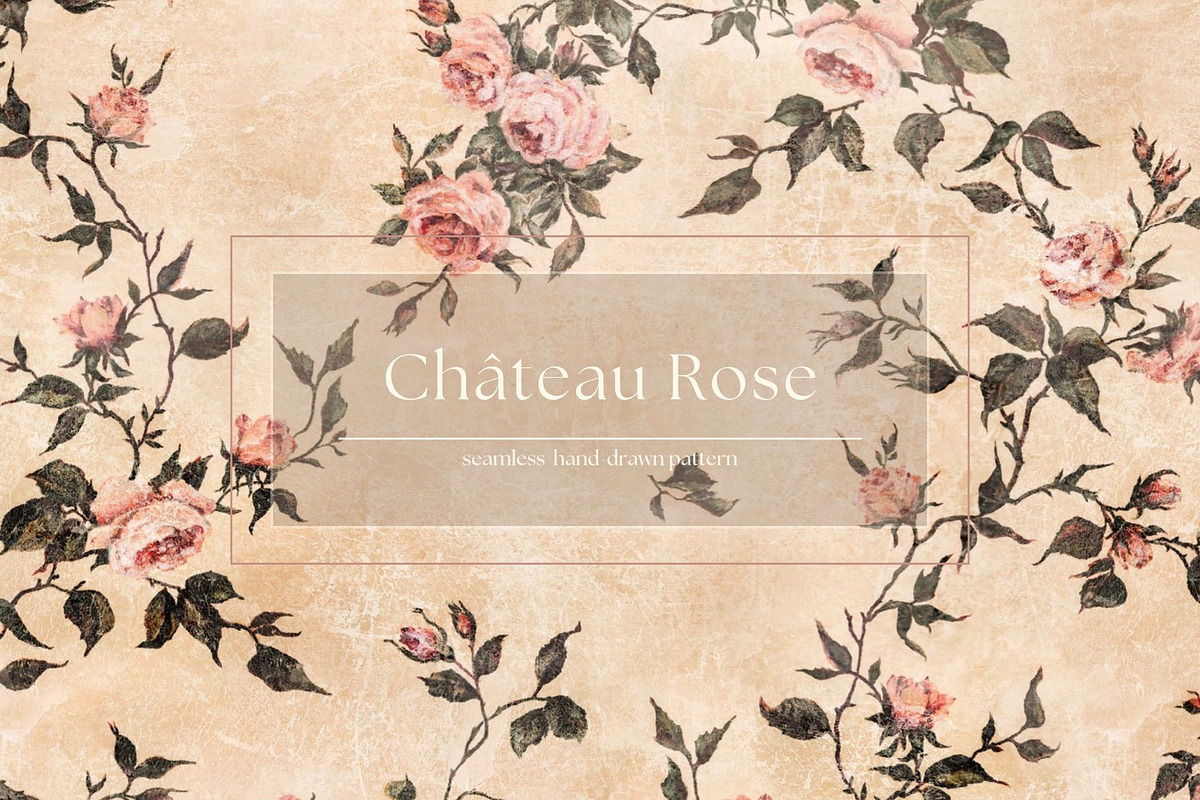 Château Rose Seamless Pattern, a Pattern Graphic by MouseGrey (Photo 1 of 9)