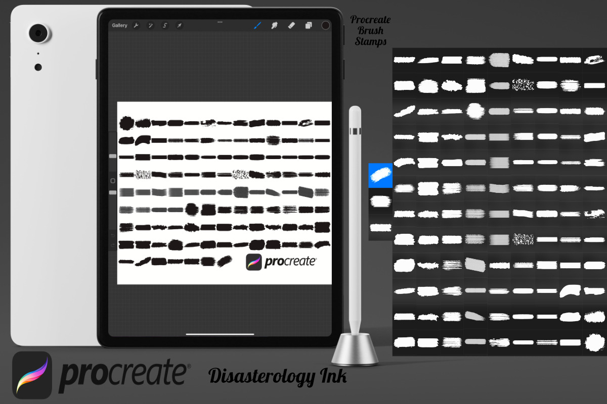 Paint Brush Swatches Set 4 Procreate, a Brush Add-On by Disasterology Ink (Photo 2 of 10)