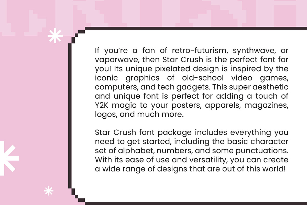 Star Crush - Y2K Pixel Font, a Handwritten Font by Pikgura (Photo 5 of 6)