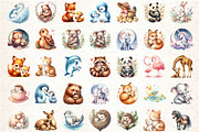 Happy Mothers Day Animal Clipart, an Animal Illustration by DreamCafeArt (Thumbnail 2 of 6)