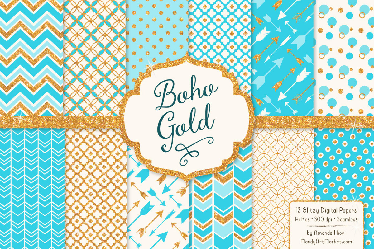 Tropical Blue Glitter Patterns, a Pattern Graphic by Amanda Ilkov (Photo 1 of 3)