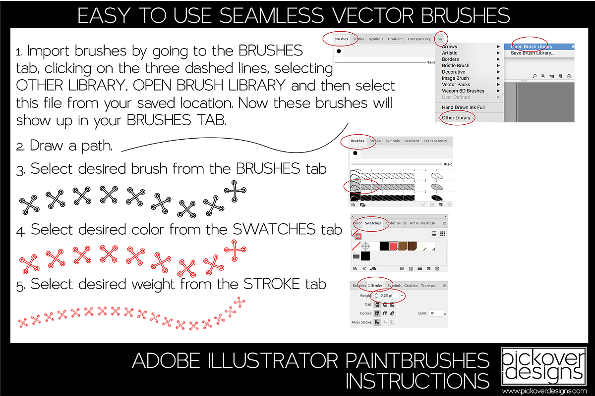 29 Add. Sewing Brushes-Illustrator, a Brush Add-On by Pickover Designs (Photo 3 of 3)