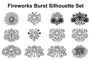 Festive Firework Silhouette Set, an Object Graphic by Creativeshirt