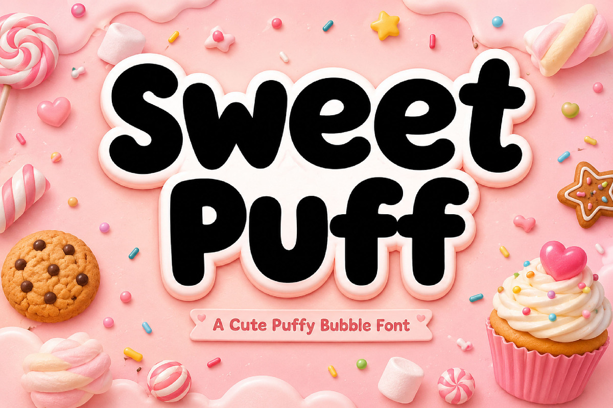Sweet Puff, a Slab Serif Font by Wow Magic (Photo 2 of 10)
