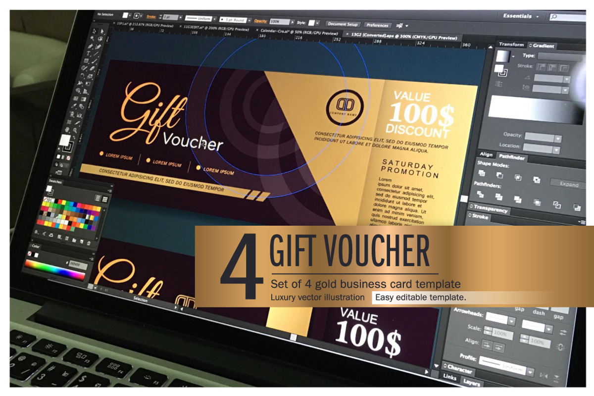 Gift Voucher Gold Template, a Business Card Template by The Sakeet (Photo 3 of 5)