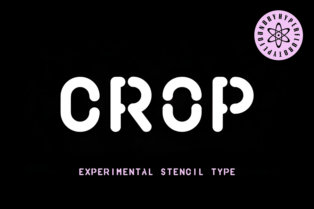 Crop Stencil Font Family 6 Fonts, a Sans Serif Font by HyperFluro (Photo 6 of 8)