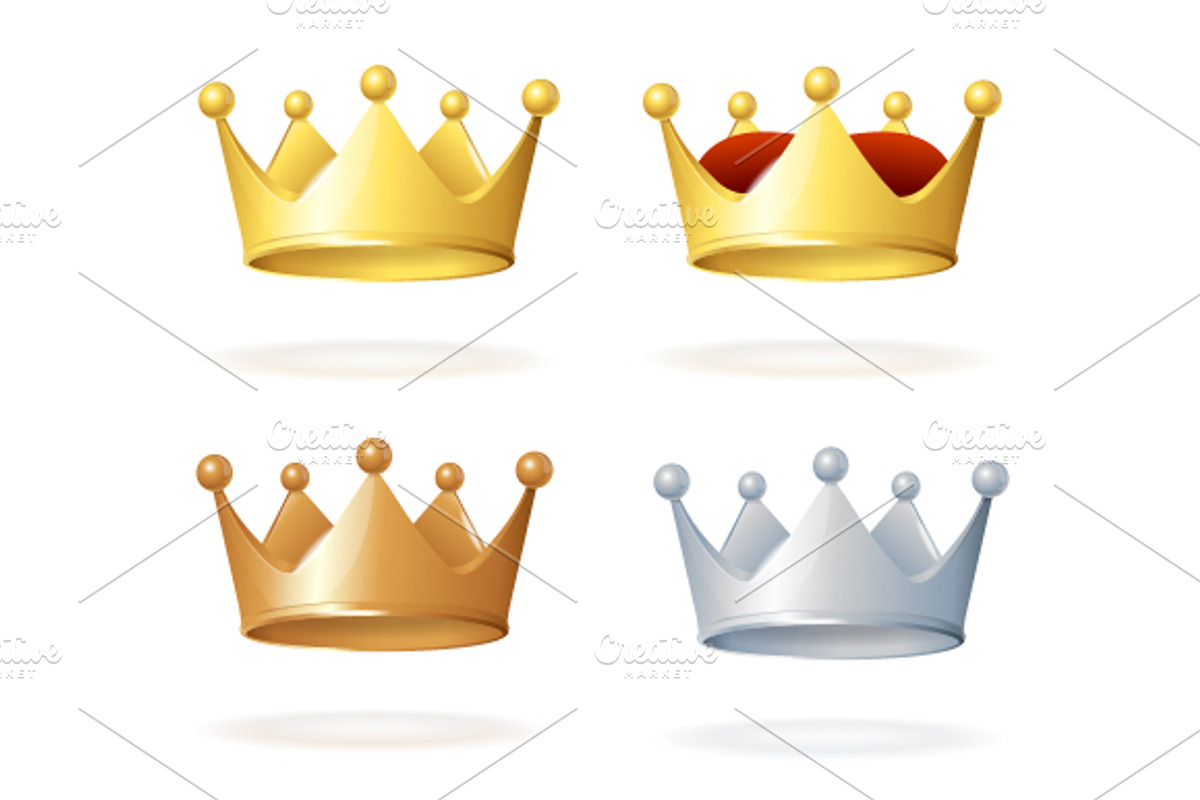 Vector. Set of royal crowns preview 2