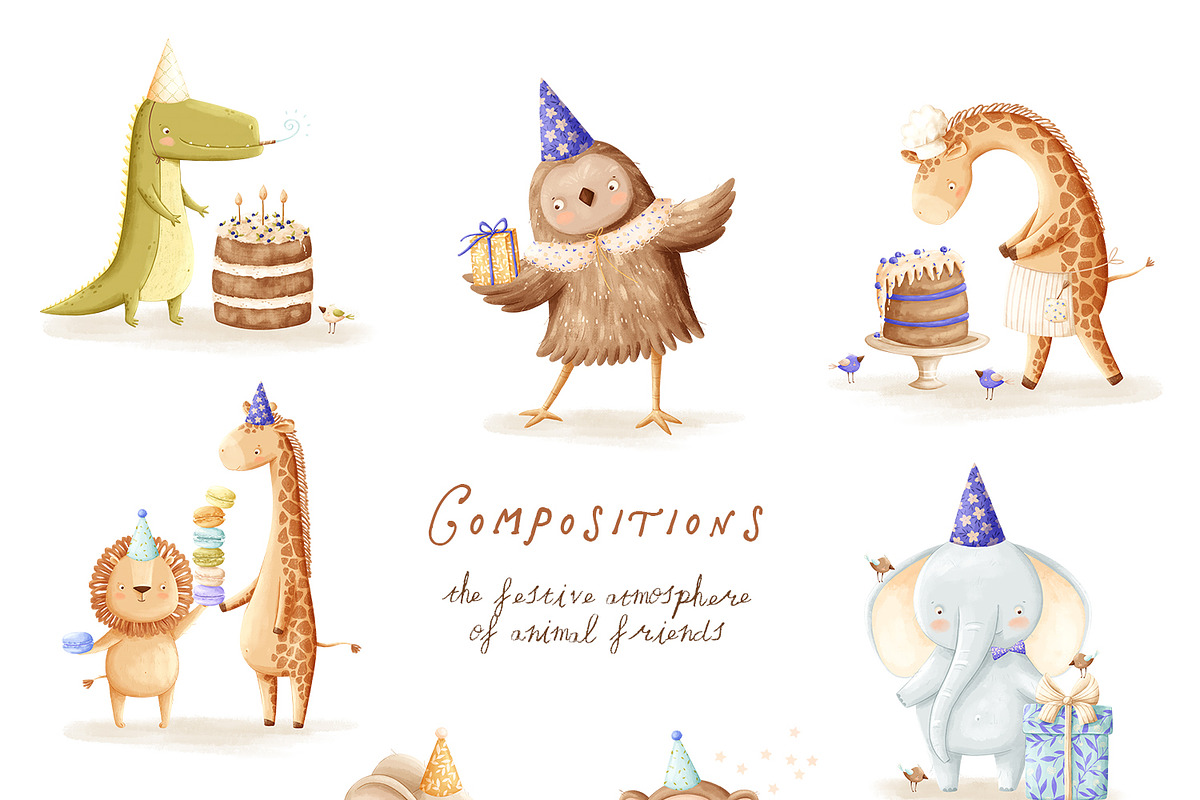 Yummy party - whimsy clipart, a Decorative Illustration by polikarpovaart (Photo 4 of 22)