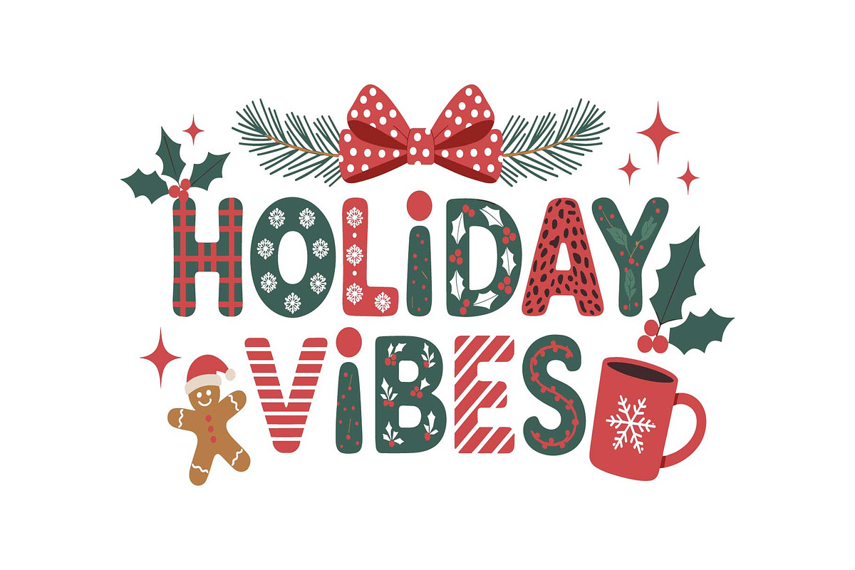 Holiday Vibes Mama Quote SVG Bundle, an Object Graphic by yasushie (Photo 11 of 13)