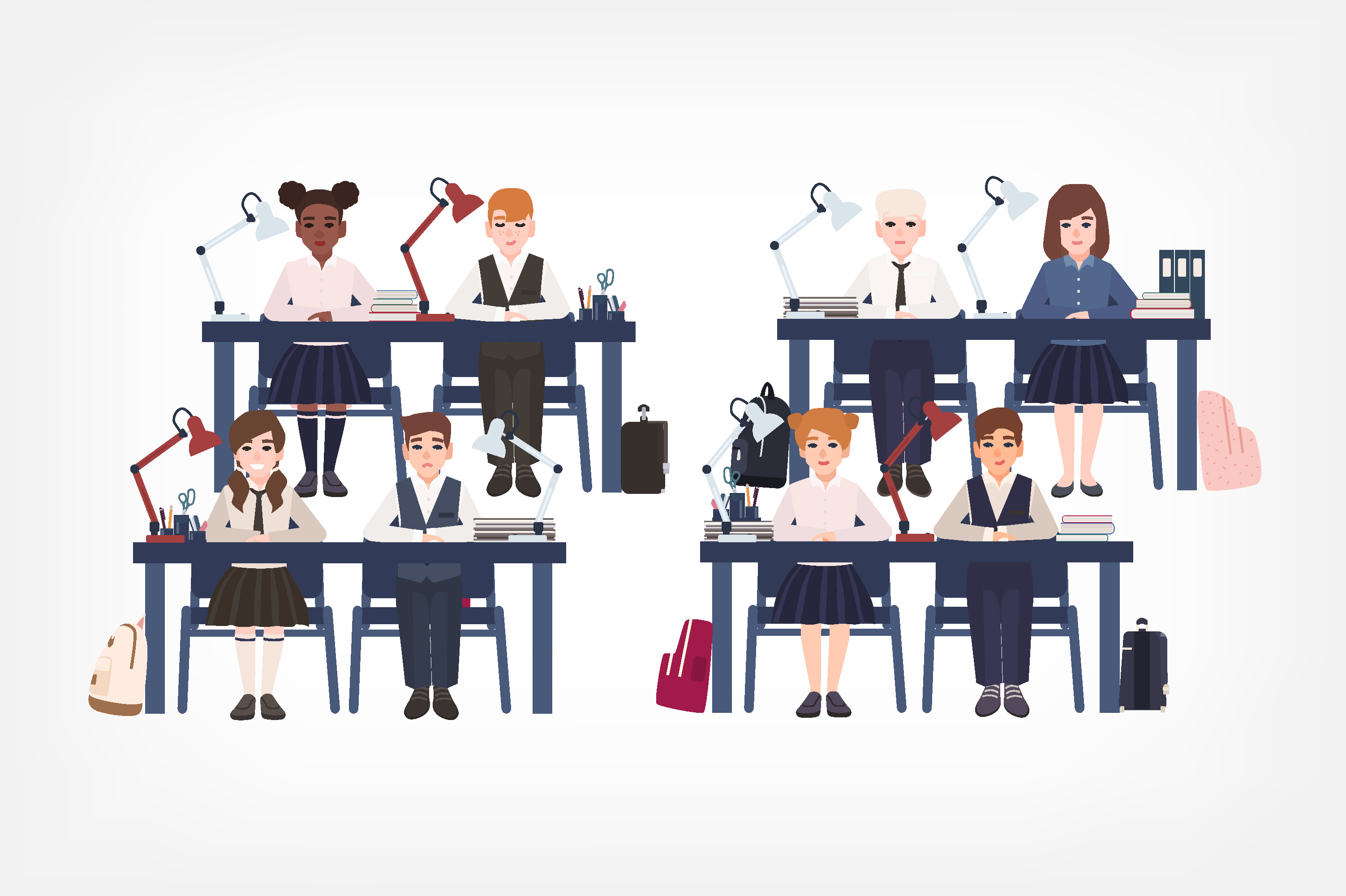 Pupils In The Classroom by Good Studio  Creative Market